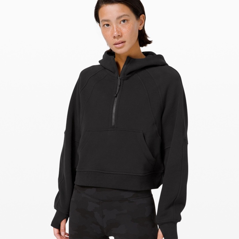 Oversized half zip Scuba Hoodie black xs/s